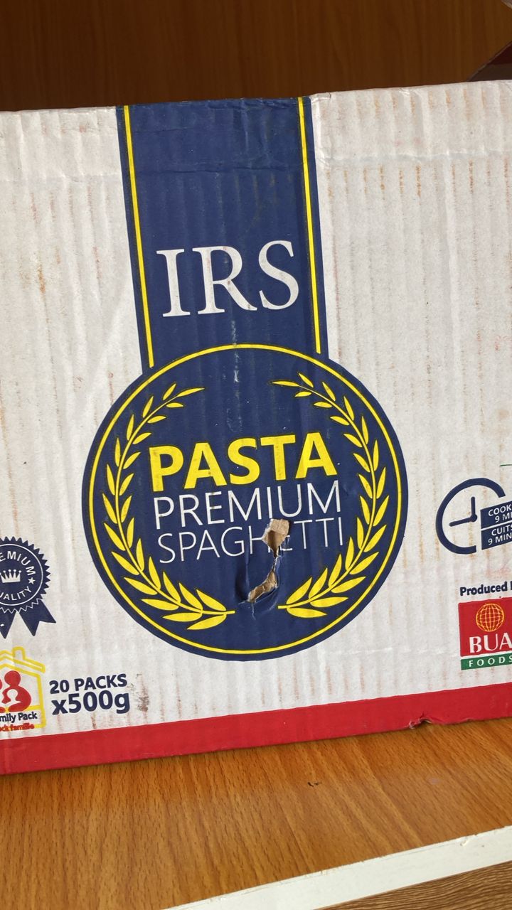 Carton of IRS Spaghetti