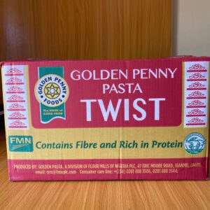 Carton of Golden penny twist macaroni